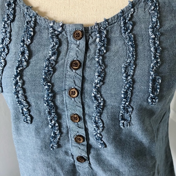 ❤️3X20 DREAM OUT LOUD CHAMBRAY LADIES TOP/ M - Picture 3 of 12